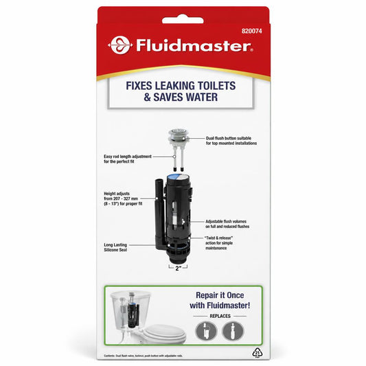 Fluidmaster Mechanical Dual Flush Valve packaging back view