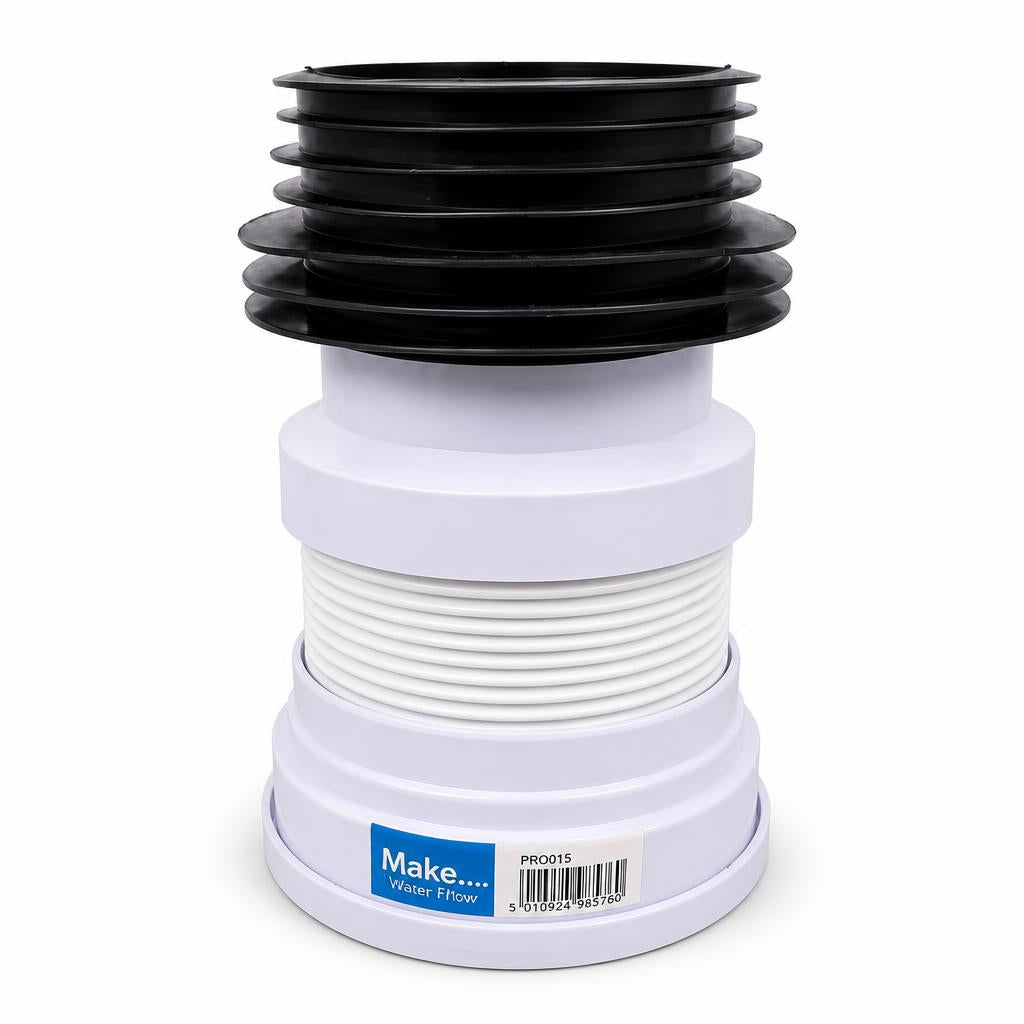Side view of the Mako Water Flow Flexible Pan Connector