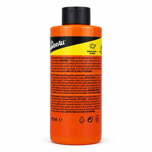 Back of Armor All Scratch Remover bottle with instructions