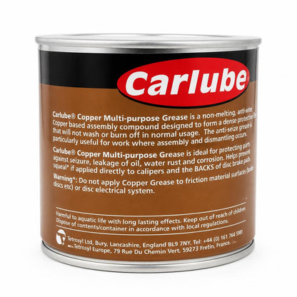 Carlube Copper Multi-purpose Grease back label