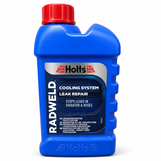 Front view of Holts Radweld Cooling System Leak Repair bottle
