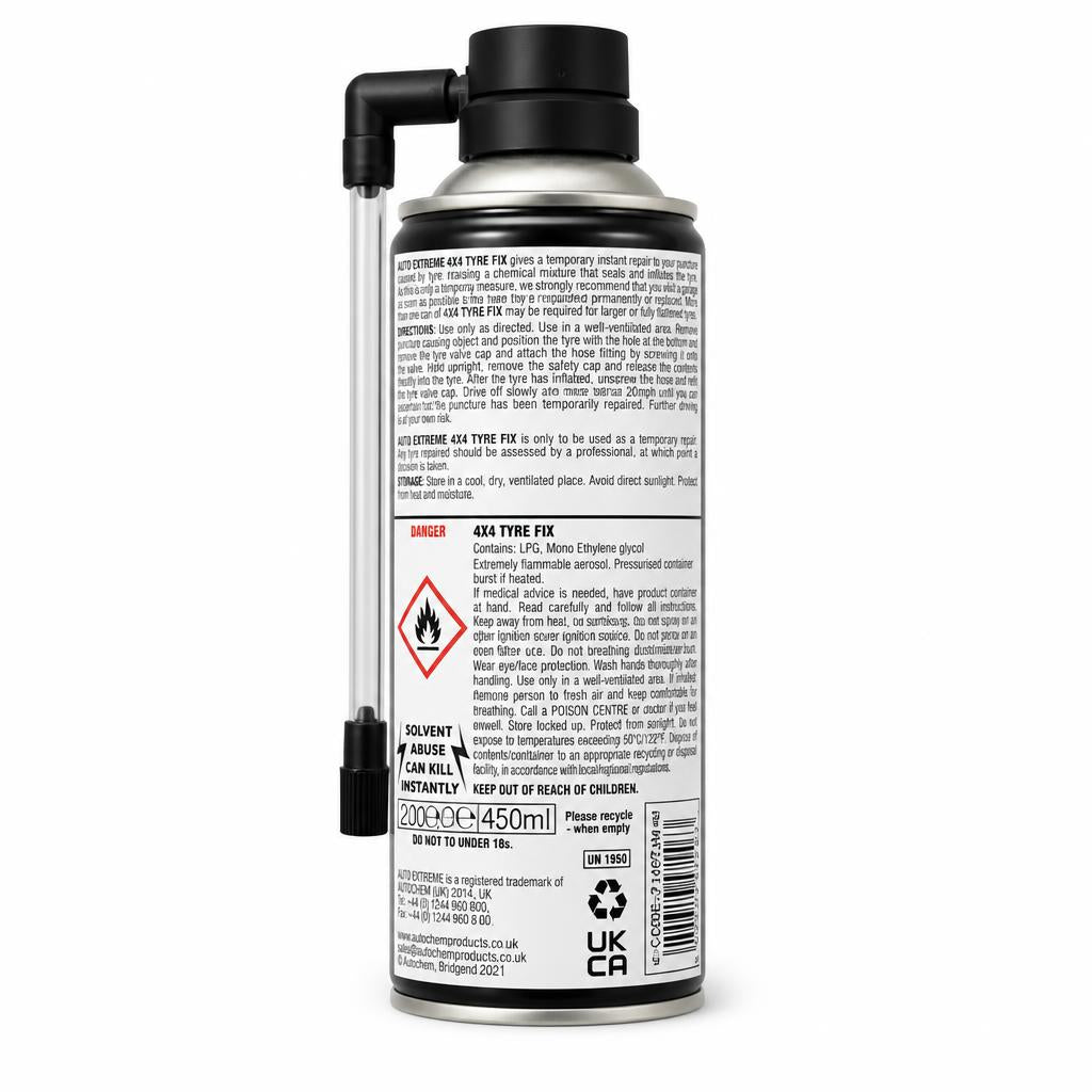 Auto Extreme 4x4 Tyre Fix back packaging