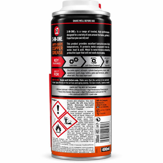 3-IN-ONE Anti-Seize Copper Grease back packaging