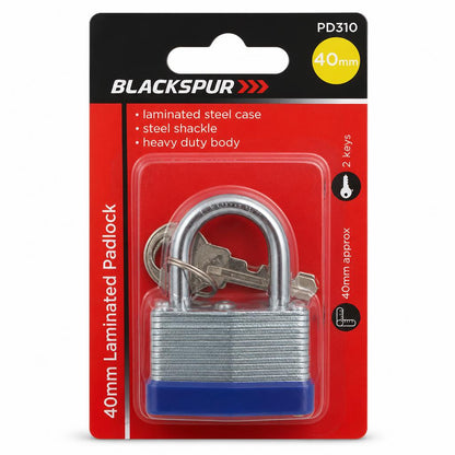 Blackspur 40mm Laminated Padlock in packaging