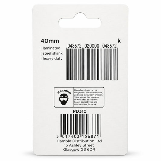 Back of Blackspur Padlock packaging with barcode