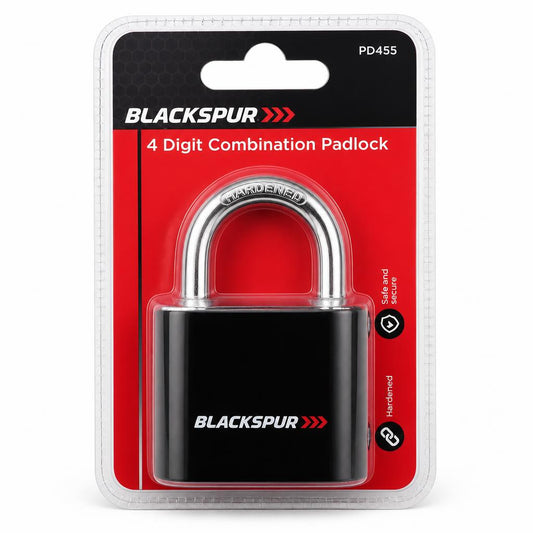 Blackspur 4 Digit Combination Padlock Packaging Front