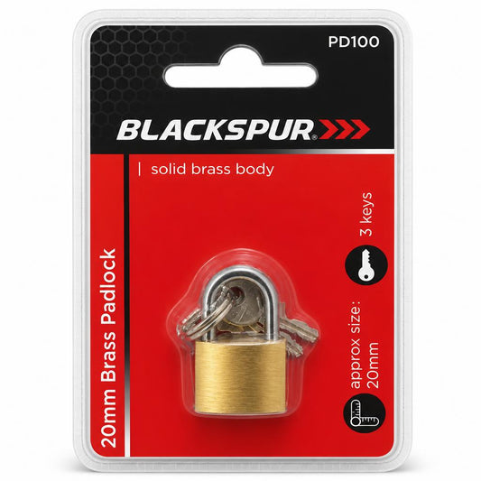Blackspur 20mm Brass Padlock packaging front