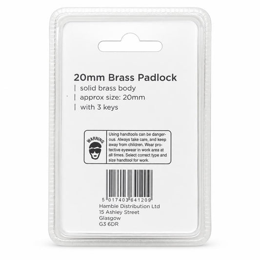 Blackspur 20mm Brass Padlock packaging back