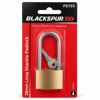 Blackspur 38mm Long Shackle Padlock Packaging Front