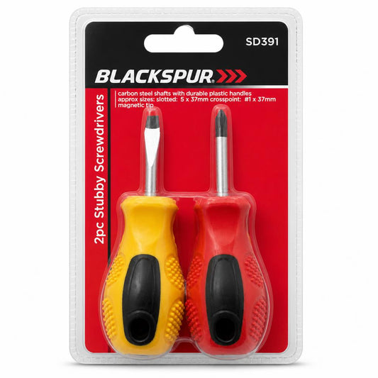 Blackspur 2pc Stubby Screwdrivers packaging front