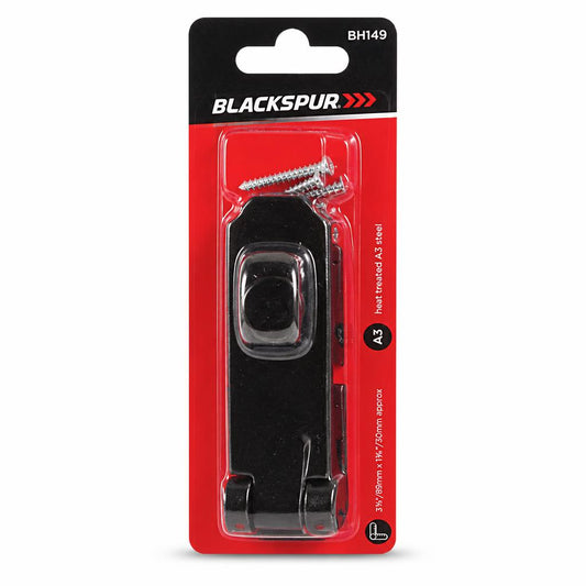 Angled view of Blackspur Heavy Duty Hasp & Staple packaging