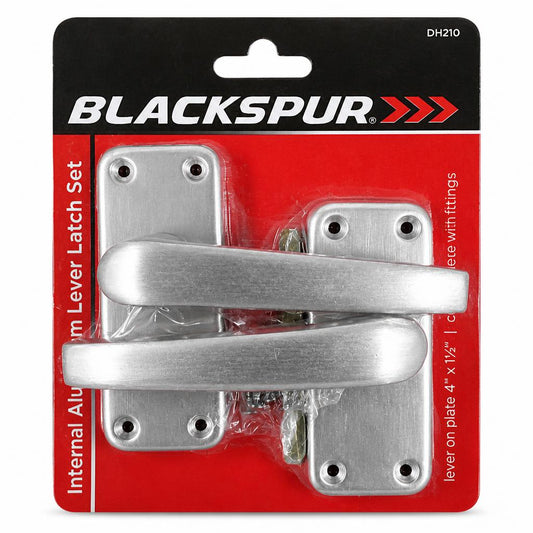 Blackspur Internal Aluminium Lever Latch Set packaging front view