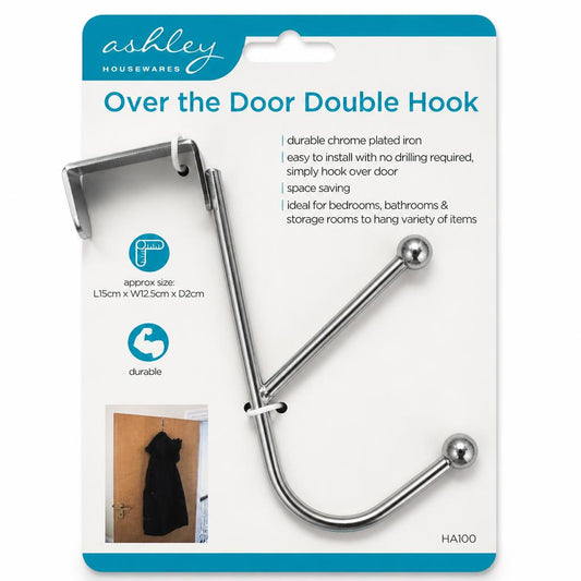 Ashley Housewares Over the Door Double Hook packaging front