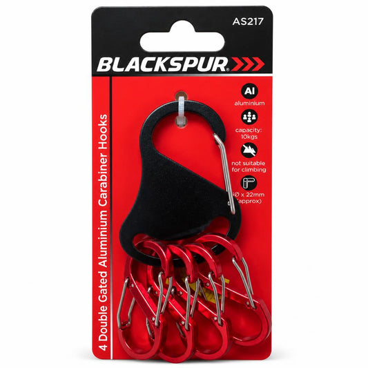 Blackspur Double Gated Carabiner Hooks Packaging Front