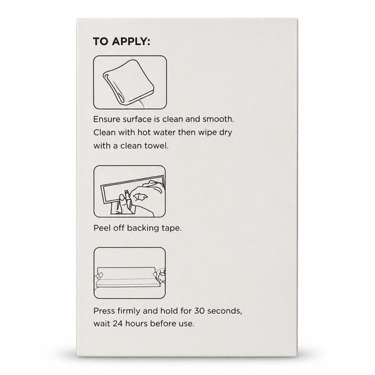 Instructions for Ashley Housewares Self Adhesive Key Holder packaging back