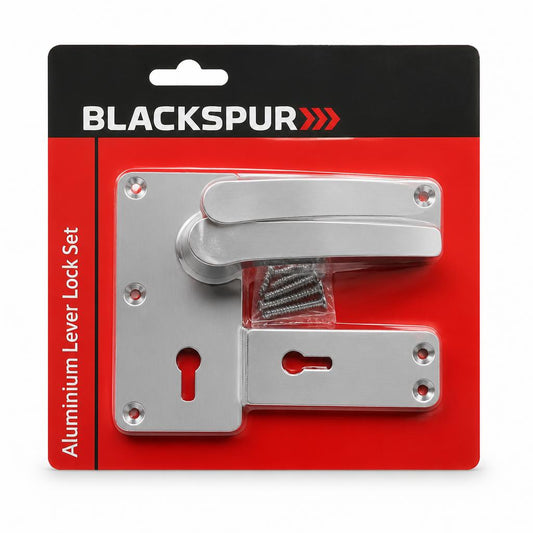 Side angle of Blackspur Aluminium Lever Lock Set with fittings