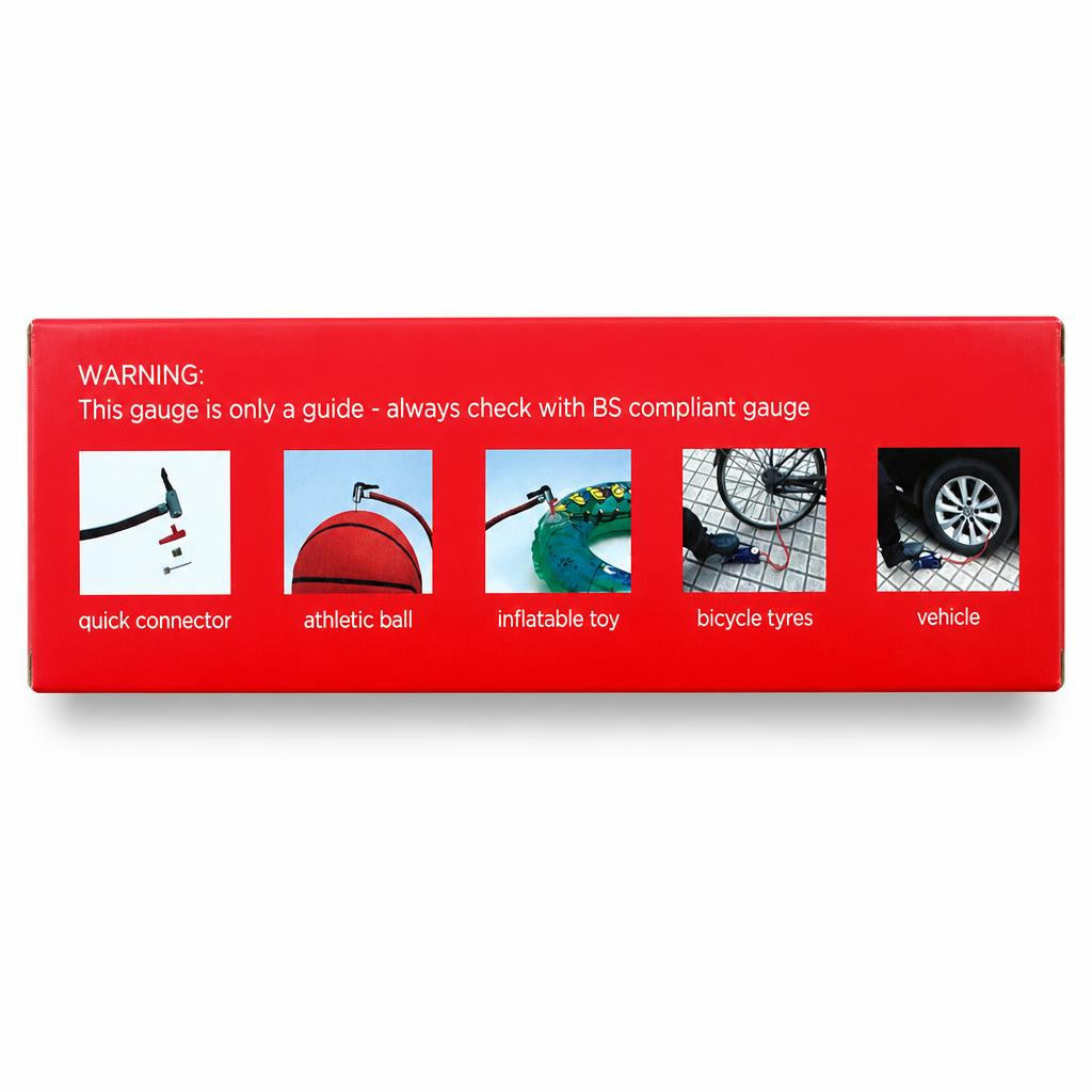 Blackspur Single Foot Pump packaging back view with usage guide