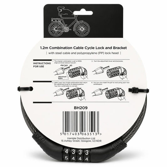 Back view of Blackspur Bicycle Lock BH209 with instructions