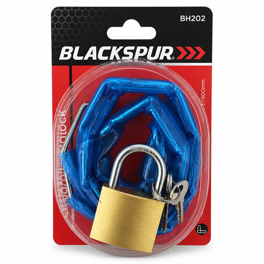 Blackspur BH202 Chain and Padlock packaging front view