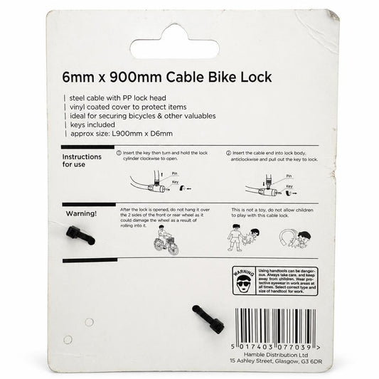 Back packaging of Blackspur cable bike lock