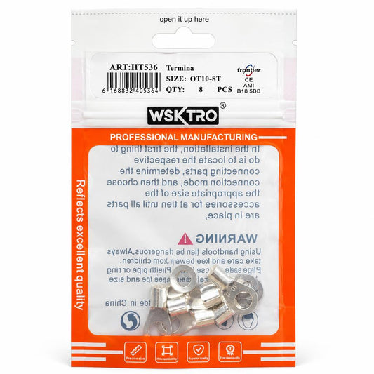 Front view of WSKTRO Termina Connectors OT10-8T packaging