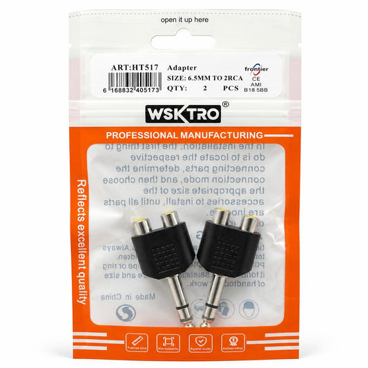 WSKTRO 6.5mm to 2RCA Audio Adapter front packaging
