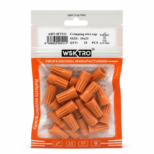 Front view of WSKTRO Crimping Wire Cap packaging
