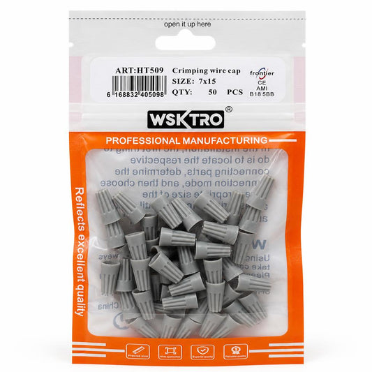 Front packaging of WSKTRO Crimping Wire Cap showing product details