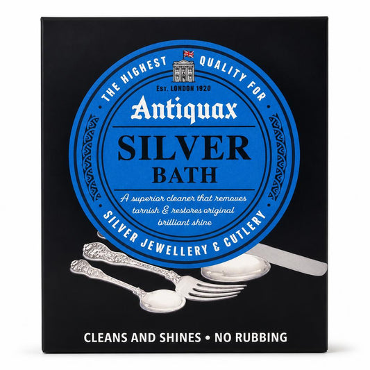 Front view of Antiquax Silver Bath packaging
