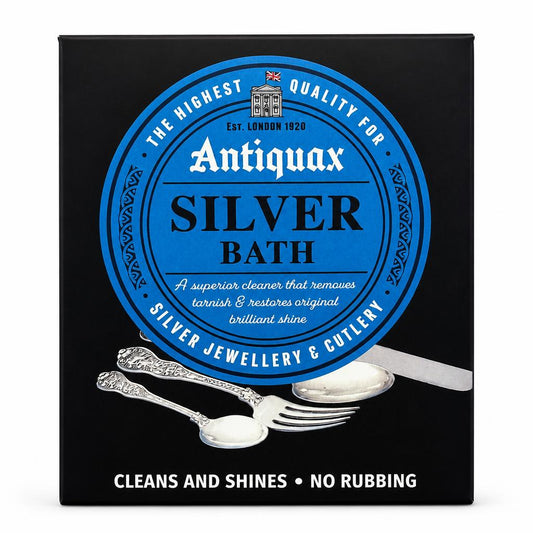 Antiquax Silver Bath front packaging showing product benefits