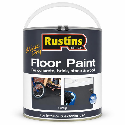Rustins Quick Dry Floor Paint Grey for concrete, brick, stone & wood