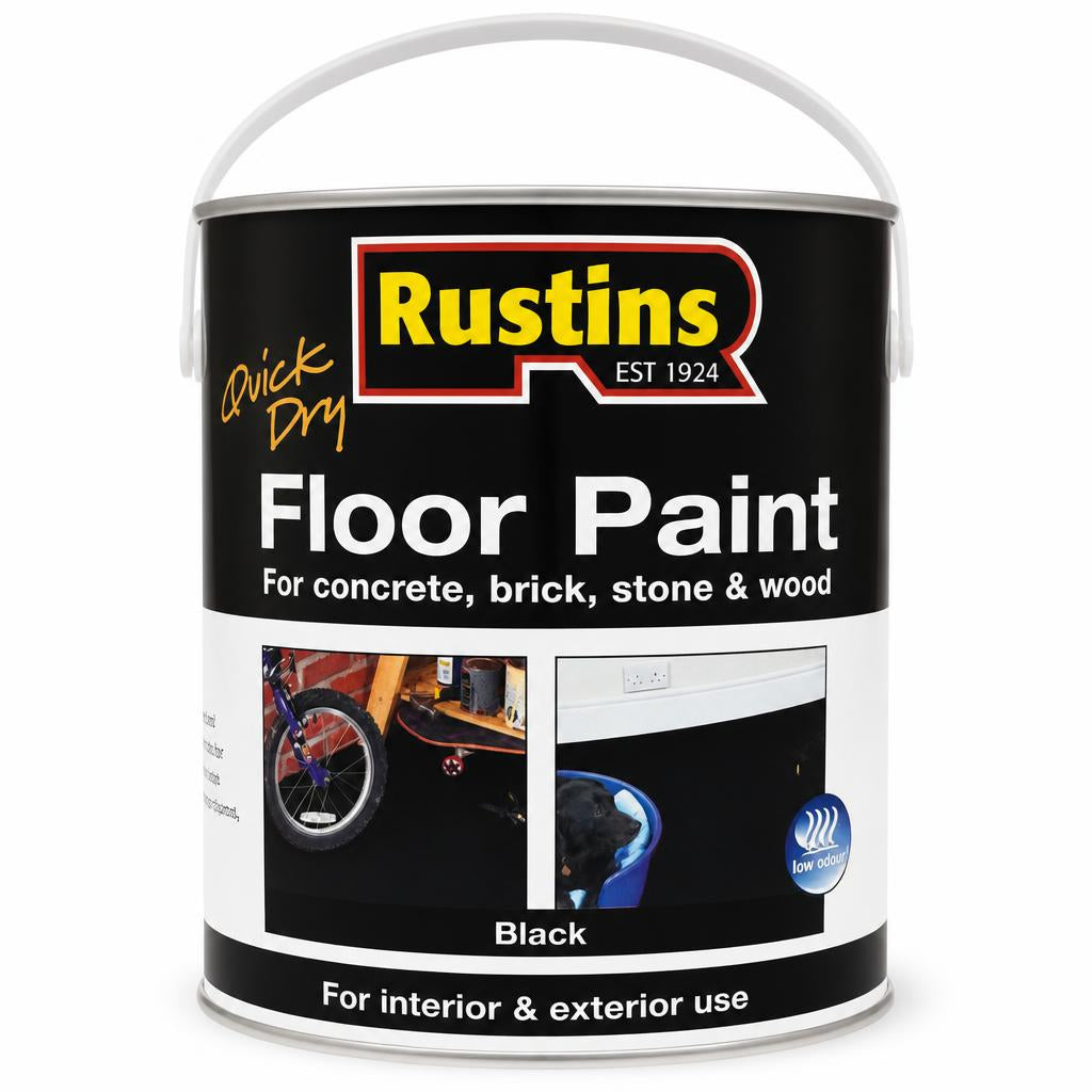 Rustins Quick Dry Floor Paint Black - Front