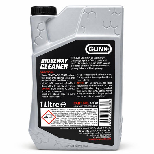 GUNK Driveway Cleaner back packaging
