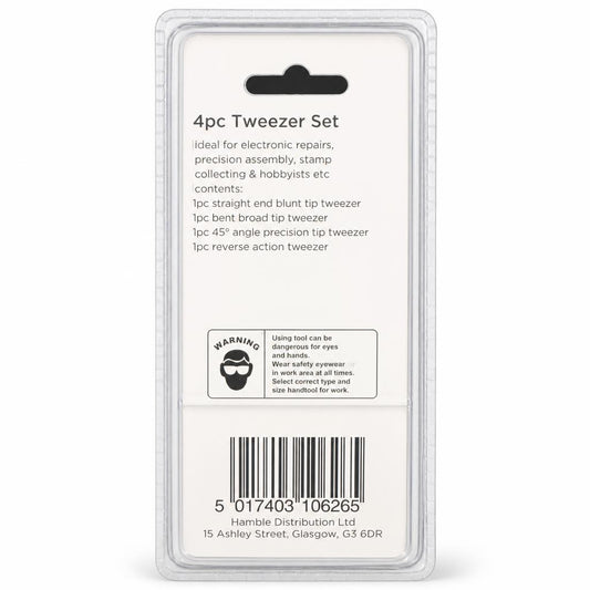 Back of Blackspur 4pc Tweezer Set packaging