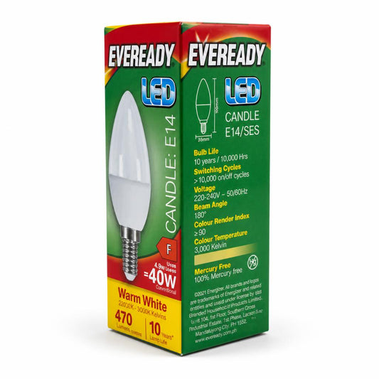 Packaging of Eveready LED Candle Light E14 Warm White