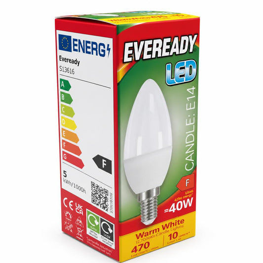 Side view of Eveready LED Candle Light packaging