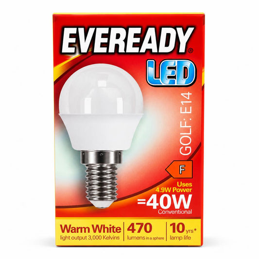 Eveready LED Golf E14 bulb packaging front view