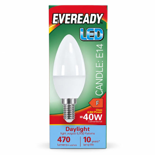 Eveready LED candle light bulb E14 front packaging