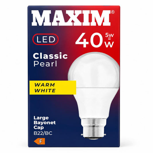 Maxim LED Classic Pearl 40W bulb packaging front