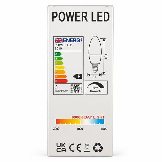 PowerPlus LED Bulb Candle packaging back view