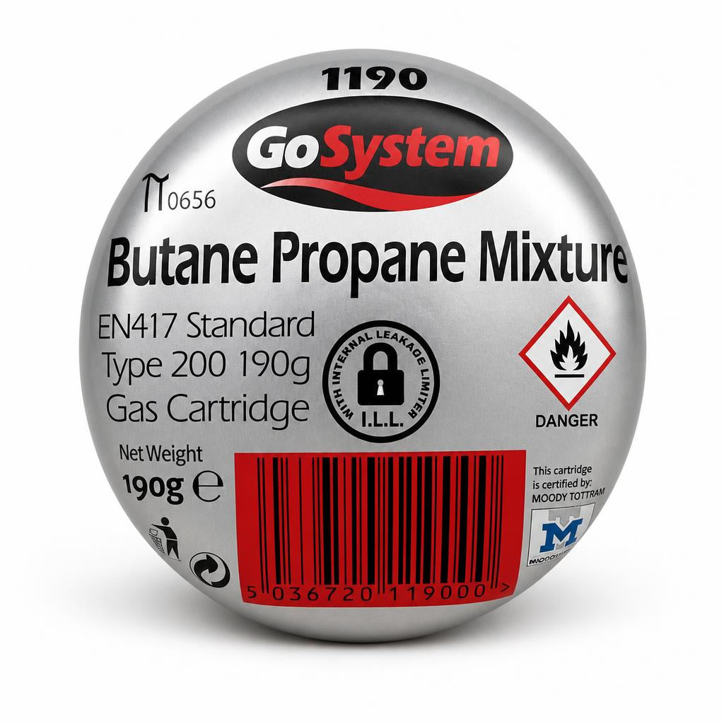 GoSystem Butane Propane Mixture Gas Cartridge back view