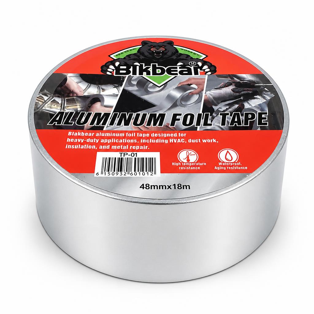 Blakbear Aluminium Foil Tape packaging showing size and brand