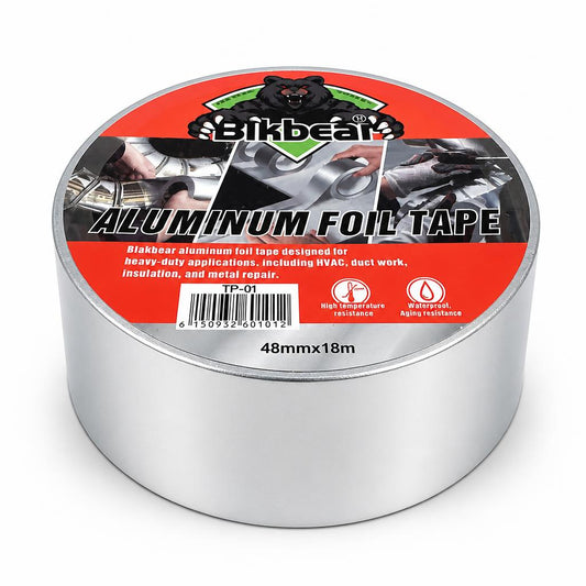 Blakbear Aluminium Foil Tape packaging showing size and brand