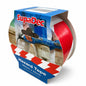 SupaDec Hazard Tape in packaging with red and white stripes