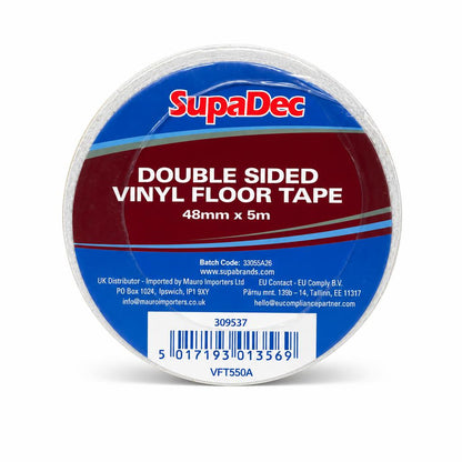 Close-up of SupaDec Double Sided Vinyl Floor Tape packaging