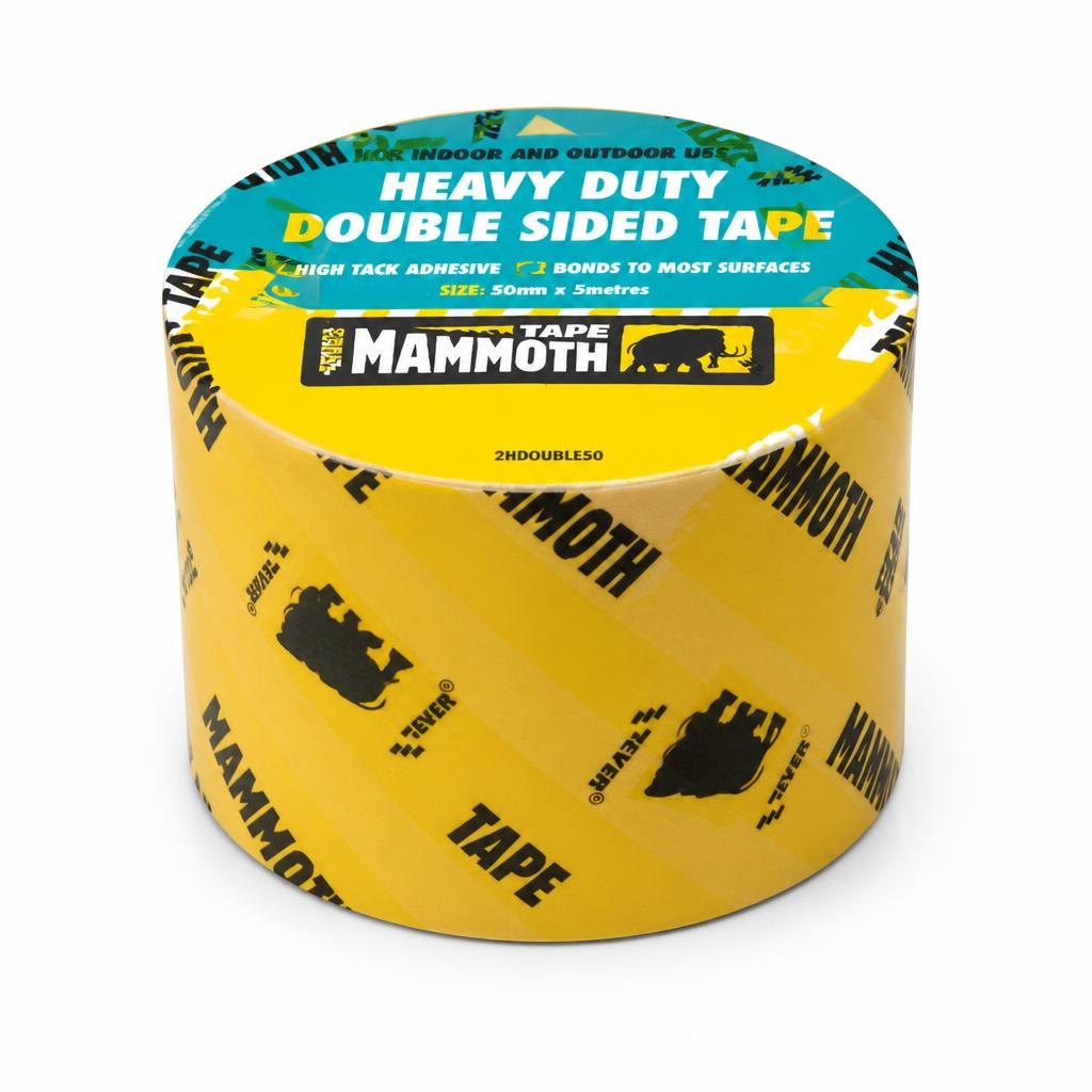 Mammoth Heavy Duty Double Sided Tape roll on cardboard