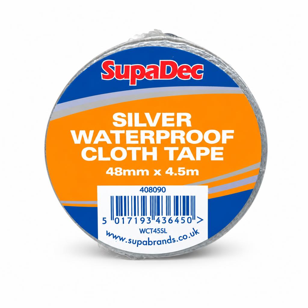 SupaDec Silver Waterproof Cloth Tape packaging