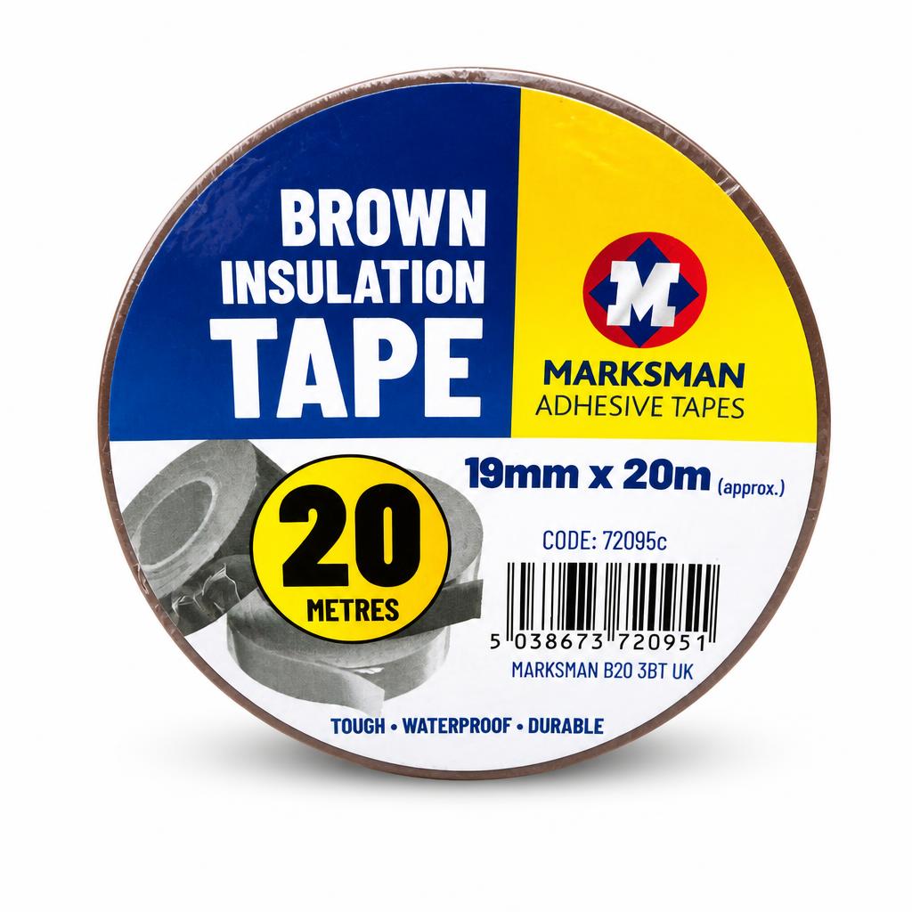 Top view of Marksman Brown Insulation Tape with label