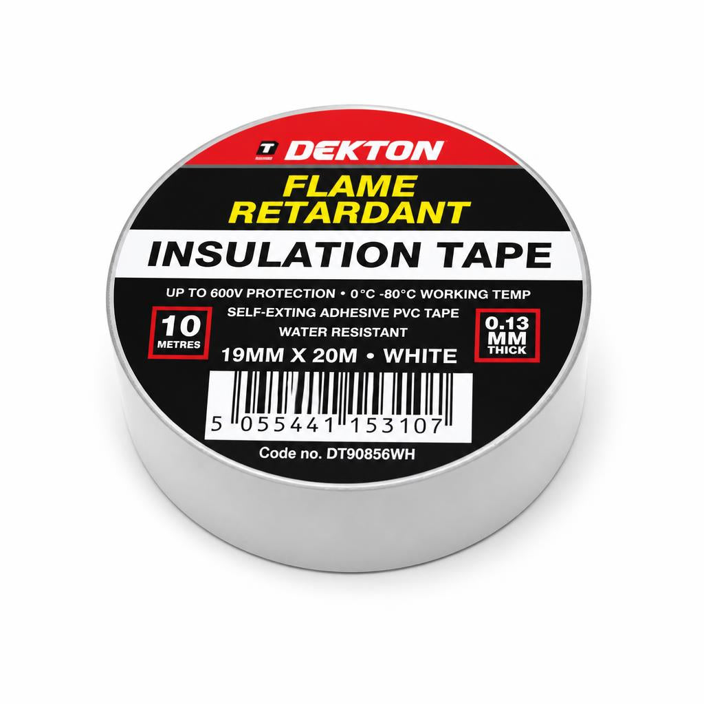 Dekton Flame Retardant Insulation Tape on a cardboard surface