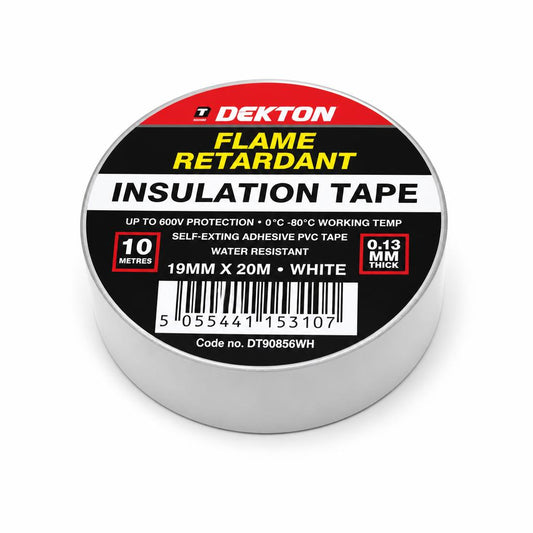 Dekton Flame Retardant Insulation Tape on a cardboard surface